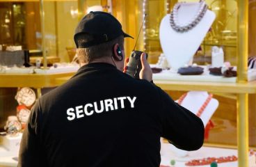 Jewelery Security portrait of guard man dressed like a jewelery security